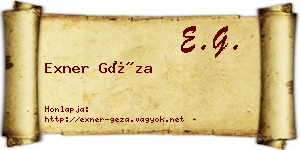 Exner Géza névjegykártya