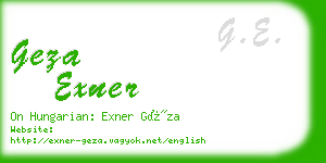 geza exner business card